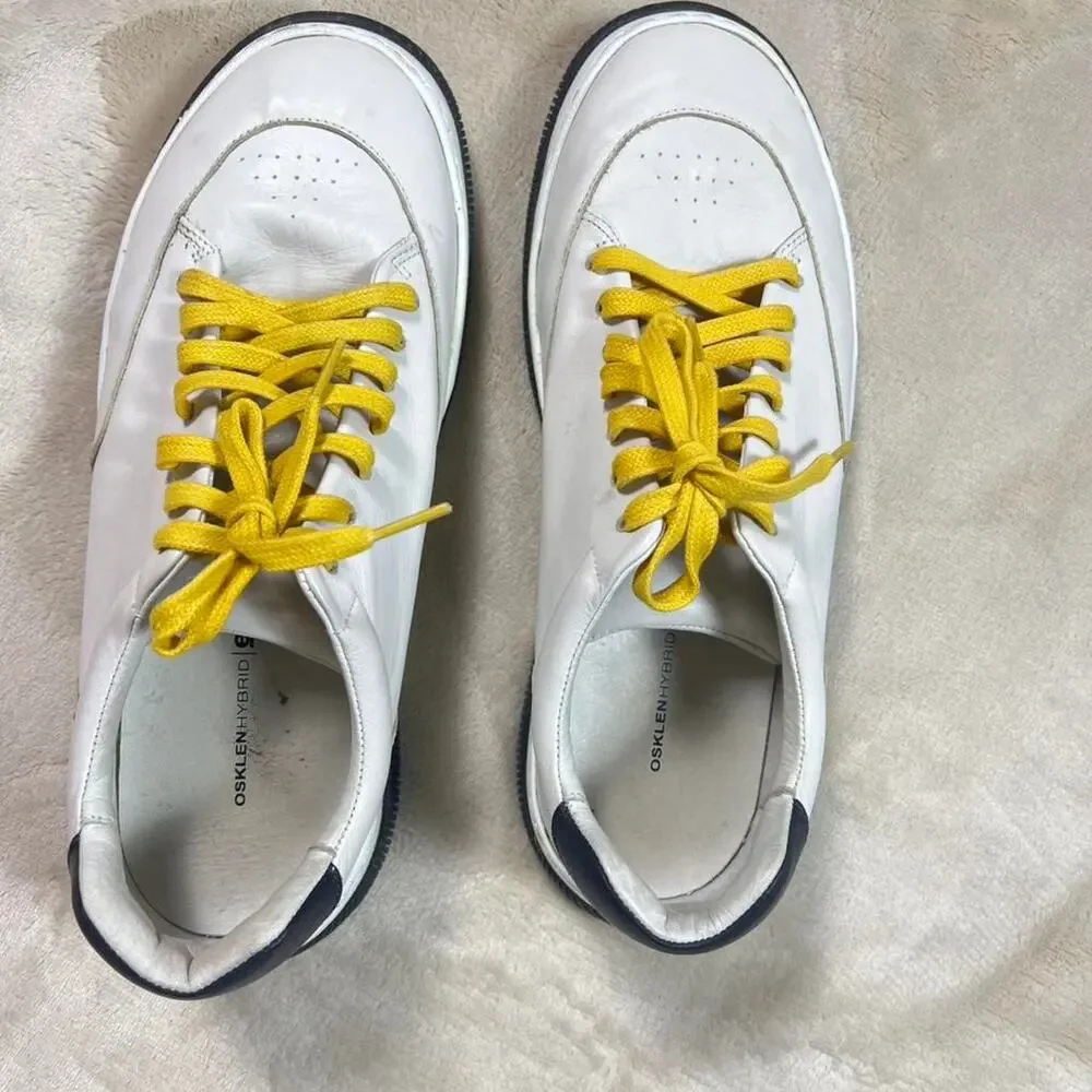 Osklen mens white leather low top